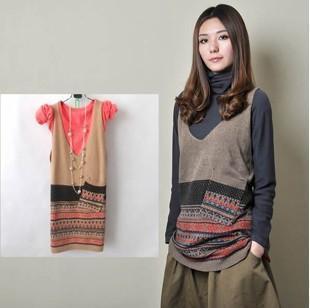 Autumn women's sweater dress medium-long sweater vest spring and autumn vest sweater outerwear