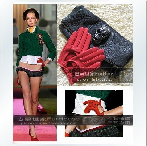 Awesome! free shipping+cool New Arrival Fashion100% genuine leather gloves