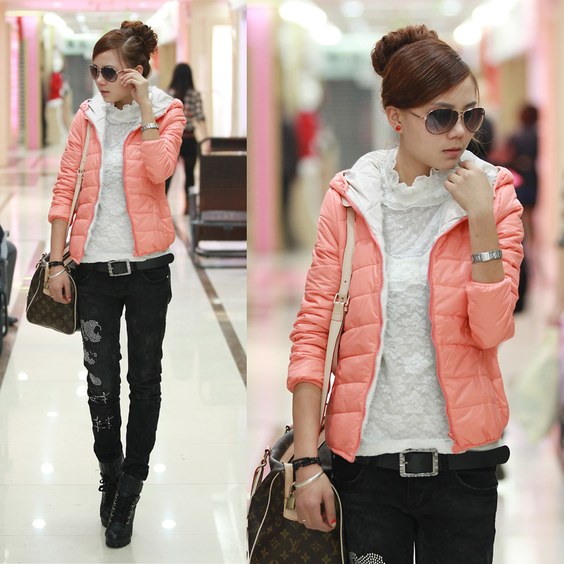 AYILIAN solid color down coat female winter 2012 women's slim design school wear short outerwear