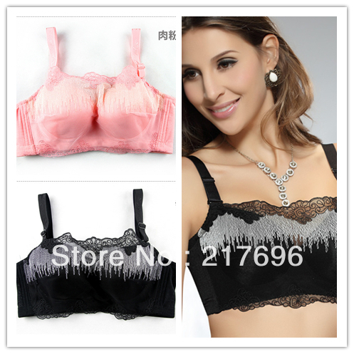 B C cup New good quality adjustable lace Bra Wowen bra black pink underwire bra push up for women 2013 new