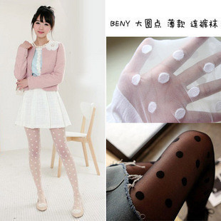 B002 big dot 2012 pantyhose ultra-thin stockings female socks , Free shipping