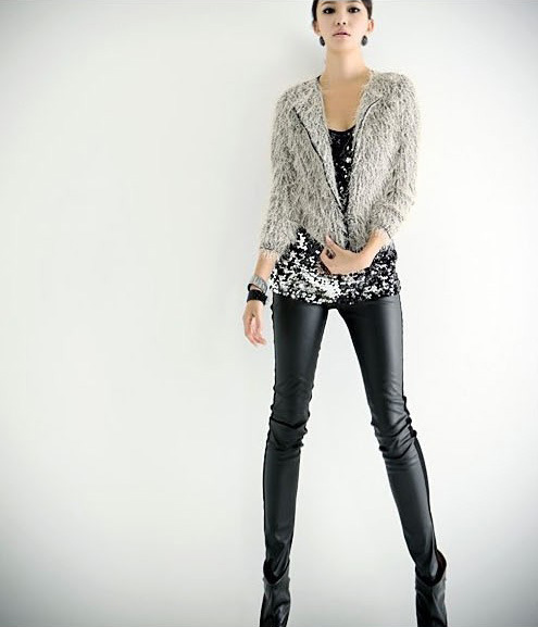 B205 faux leather legging boots pants stovepipe ankle length trousers 2012 patchwork legging 137g