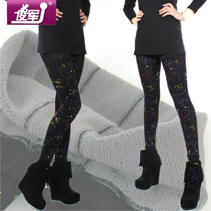 B261 bamboo thermal thickening legging autumn and winter plus size ankle length trousers legging female dot doodle