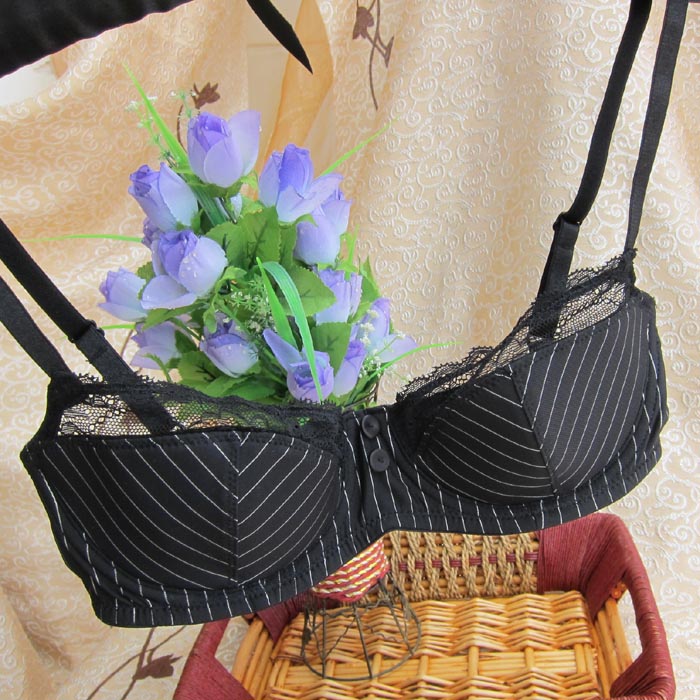 B3 h m stripe lace decoration thin bra 70b80d