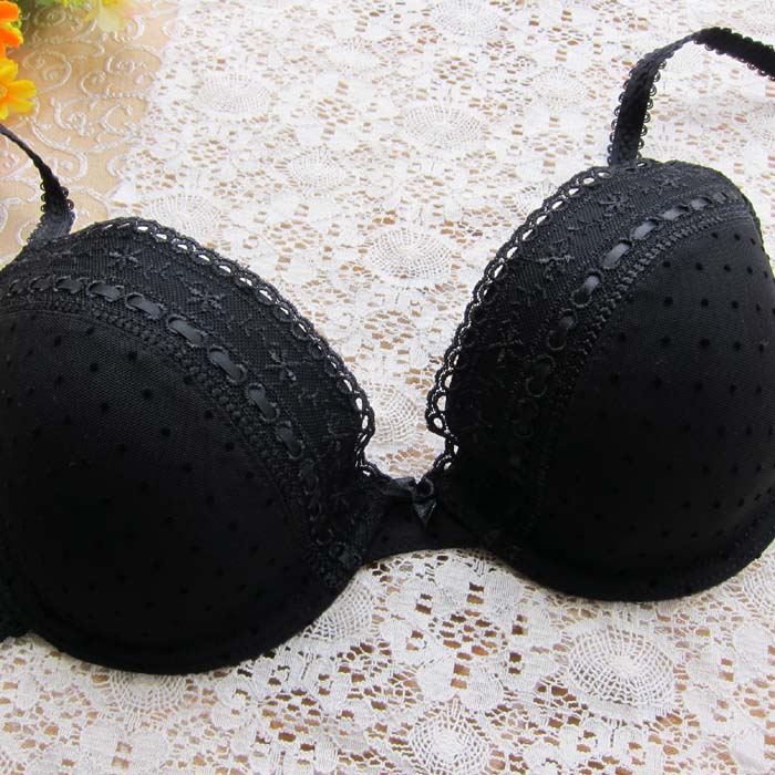 B4 shopping cart black dot lace thin sponge underwear bra 70b