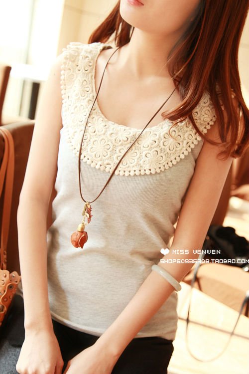 b5Billion purchase of new hollow lace flower collar spliced inner vest cotton backing tape