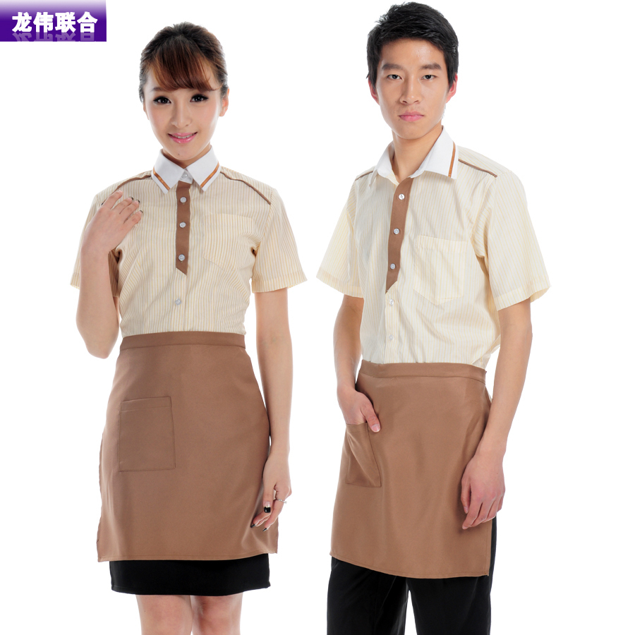 B655 work wear summer restaurant uniforms waiter clothes