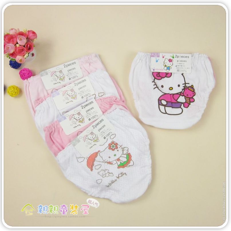 Baby 100% cotton bread pants female child 100% cotton underwear child trigonometric panties cartoon home shorts 8.8 2