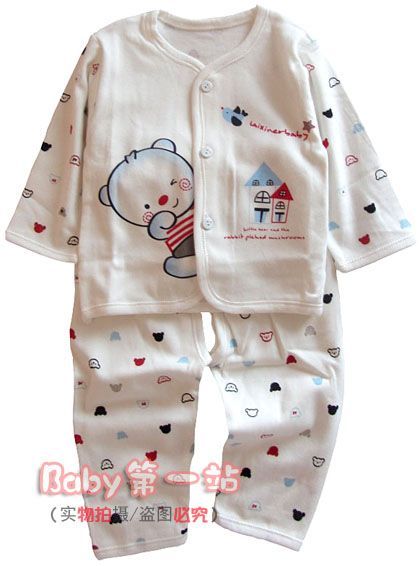 Baby 100% cotton underwear autumn and winter baby thermal underwear set baby clothes winter male sleepwear