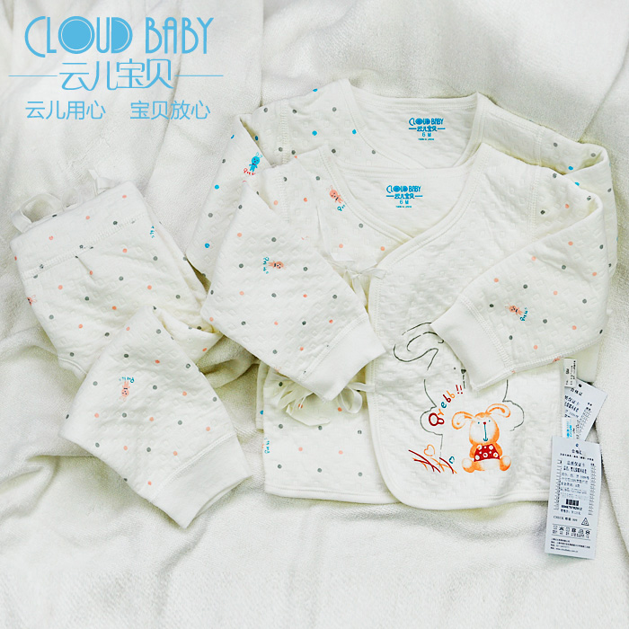 Baby autumn and winter children's clothing baby lacing underwear thermal air cotton newborn underwear set