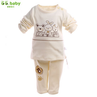 Baby baby spring and autumn underwear set buckle 100% cotton long-sleeve underwear panties set