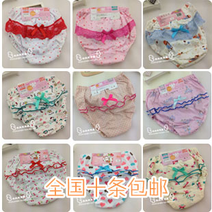 Baby briefs child panties shorts small ploughboys bread pants female child 100% cotton panties 10