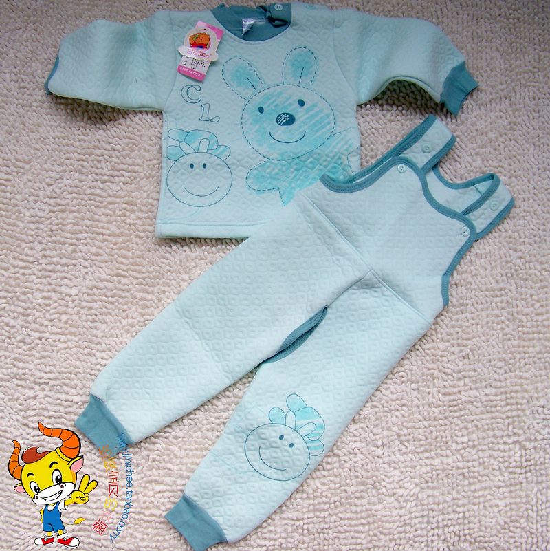 Baby child vest design thermal bib pants buckle underwear set plus size jumpsuit