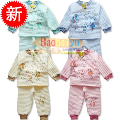 Baby fish 2012 autumn and winter child thermal underwear set 100% cotton autumn and winter thermal set