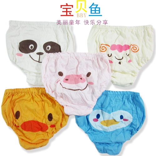 Baby fish baby child cartoon 100% cotton 100% cotton bread pants briefs panties