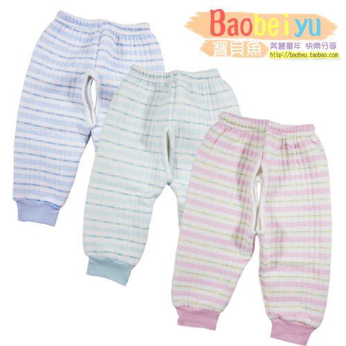 Baby fish winter baby child warm pants thickening cotton-padded 100% cotton 100% cotton open-crotch pants