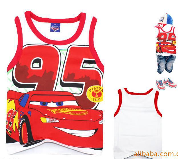 Baby gift ! Cartoon automobile McQueen vest t-shirt BB985177830