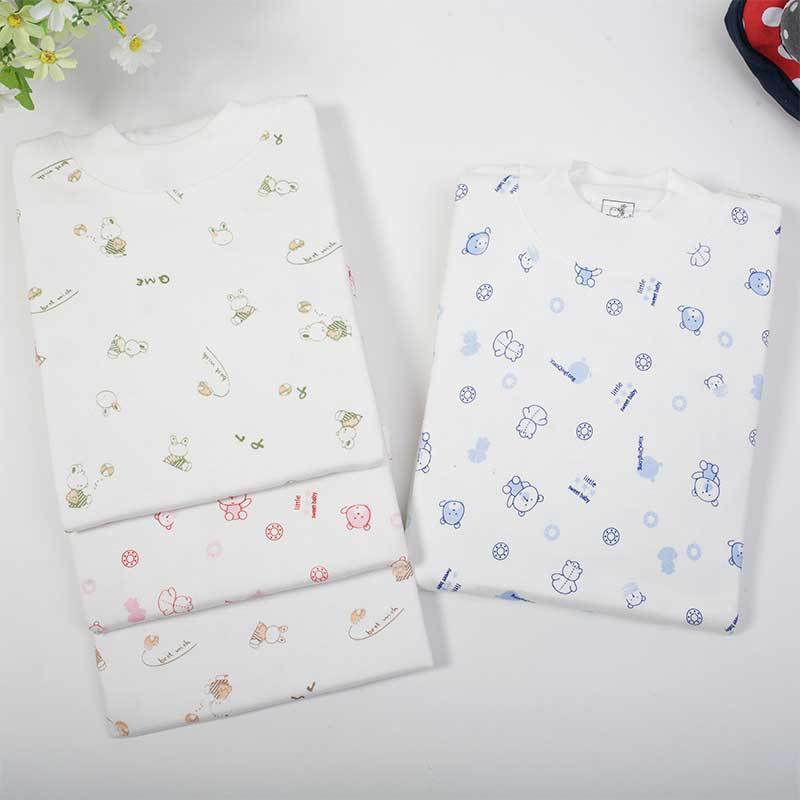 Baby lobster white 100% cotton underwear set spring and autumn child thin baby sleepwear male female child long johns