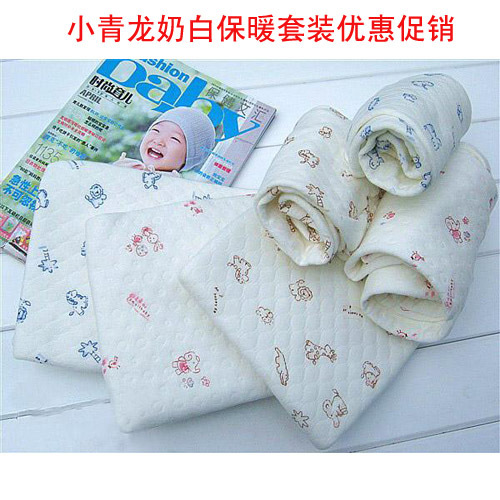 Baby lobster white flowers thickening child thermal underwear set baby underwear set