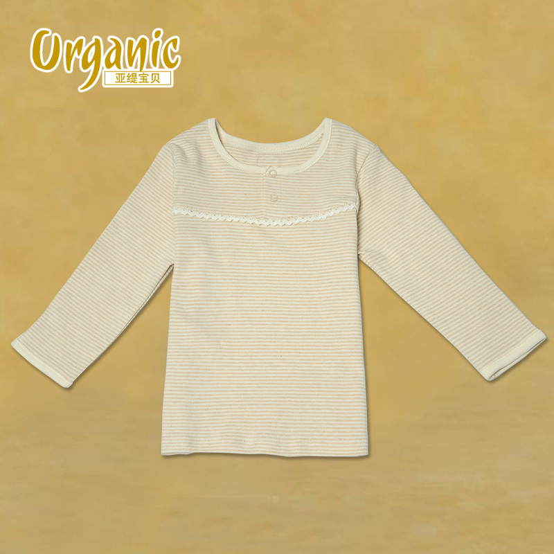 baby Organic cotton tops Organic cotton infant top female princess 100% cotton long johns quality Baby Organic cotton underwear