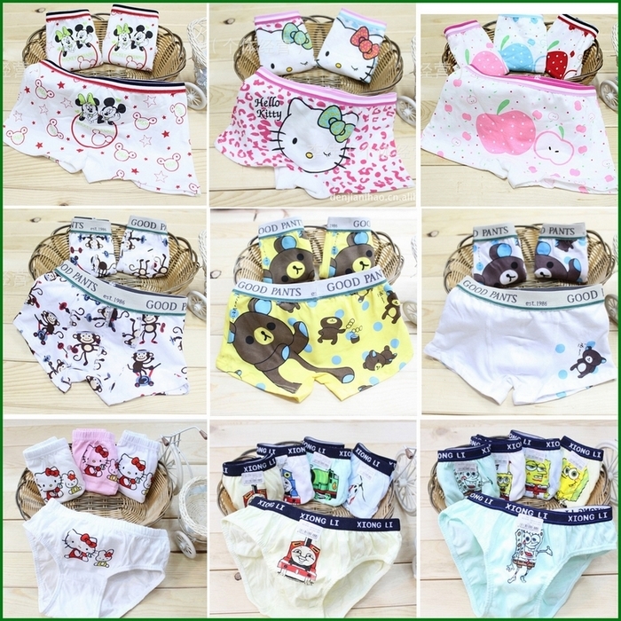 Baby panties male child female child underwear child trunk 100% cotton briefs four seasons 1 - 5