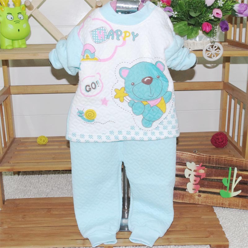 Baby spring and autumn thermal set child infant male female child underwear set spring and autumn thermal 0 - 3