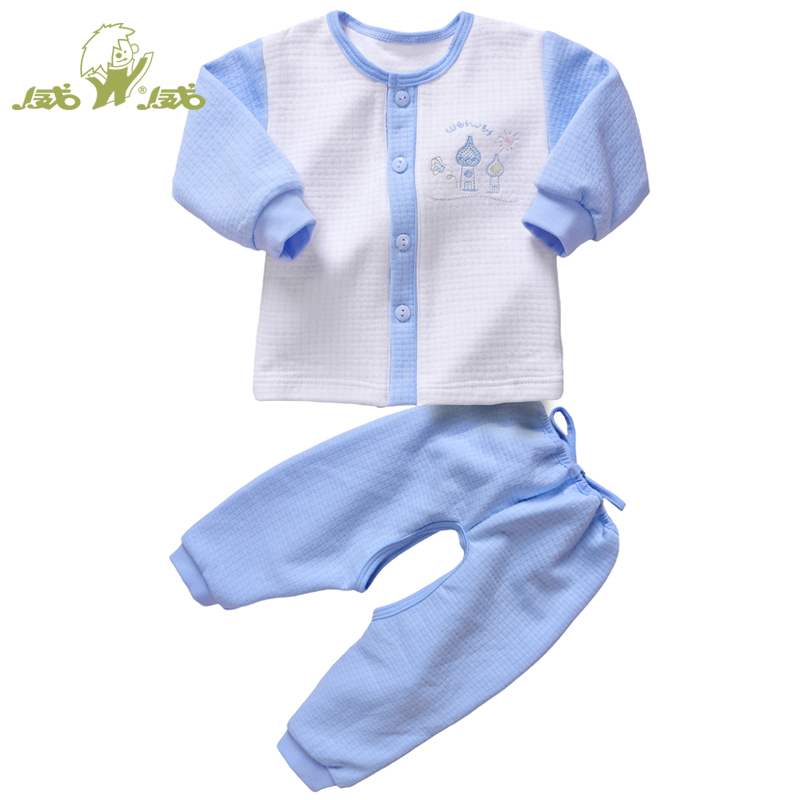 Baby thermal underwear children's clothing 100% cotton male child female child baby long johns thin thermal cotton set front