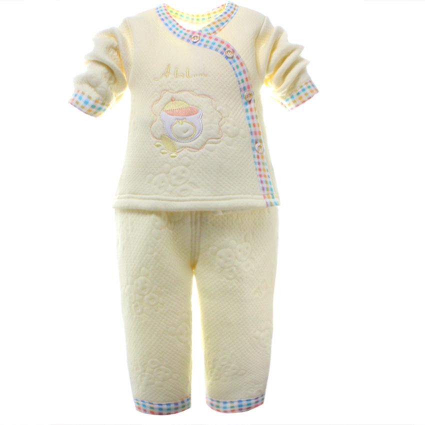 Baby thermal underwear newborn clothes autumn and winter partial lapel baby thermal underwear set