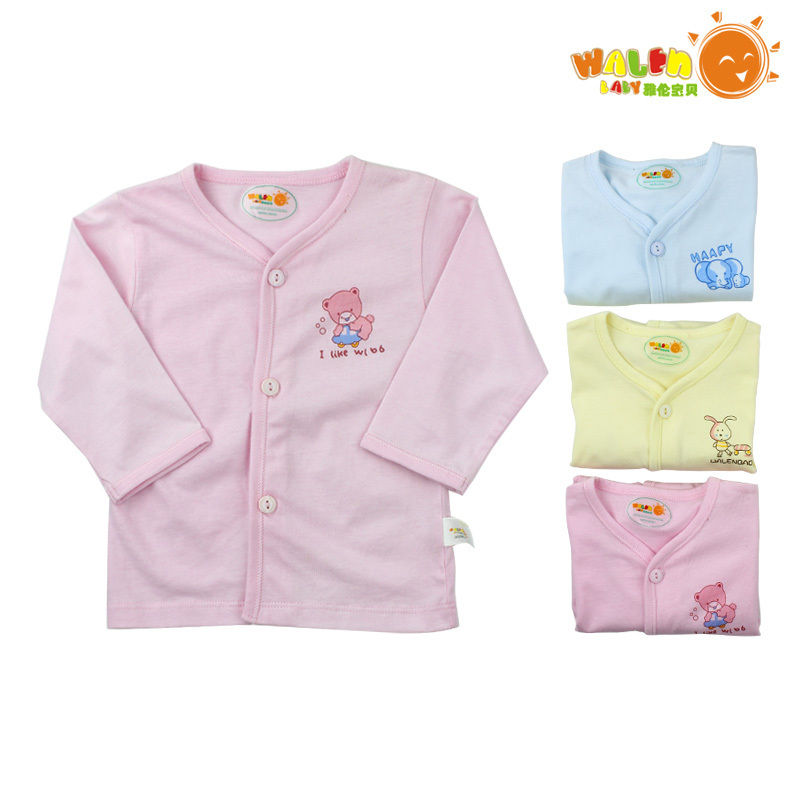 Baby underwear spring and autumn baby long-sleeve top infant basic newborn cardigan 1016