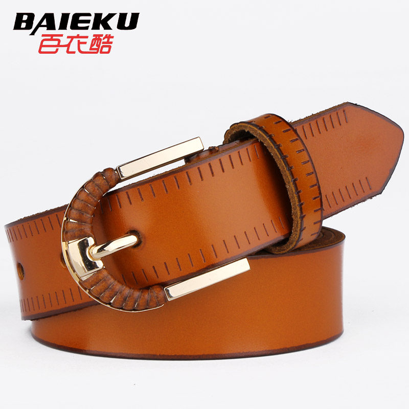 Bag sewing button strap Women women's fashion all-match belt genuine leather cowhide casual pants belt