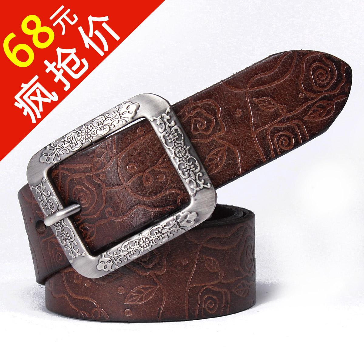 Baieku 88sqm royal female strap huadiao women's strap male genuine leather genuine leather vintage male