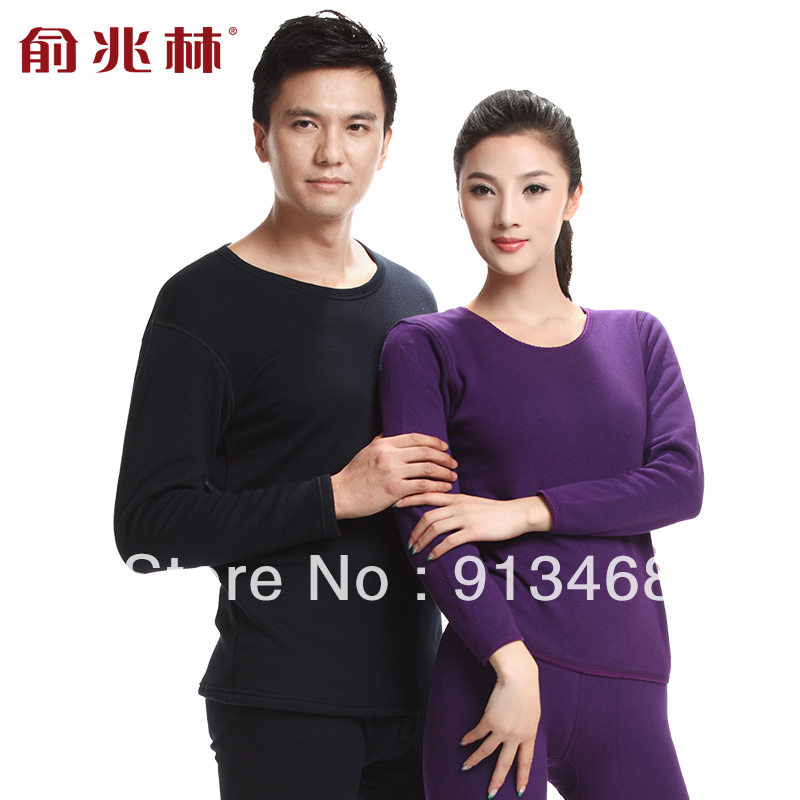 Bamboo atmospheric cashmere thermal underwear thickening plus velvet female male thermal set