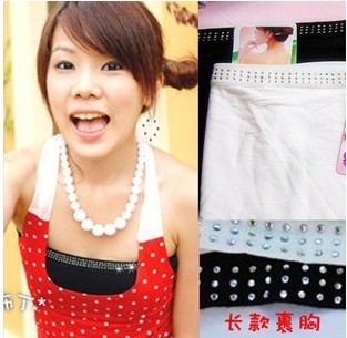 Bamboo fibre cotton long design diamond tube top tube top long pectoral girdle rhinestone tube top