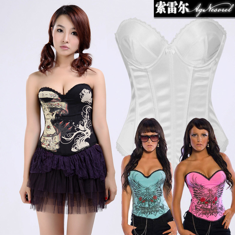 Bandage 100% cotton royal body shaping underwear fashion thin waist abdomen drawing corset vest tiebelt chest sexy slr