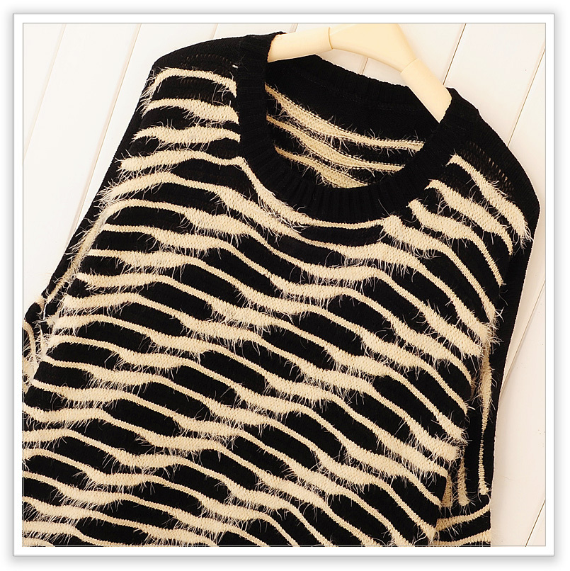 Baos shop zebra print style domesticated hen batwing sleeve sweater