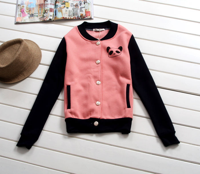 Baseball uniform long-sleeve o-neck cardigan female fleece