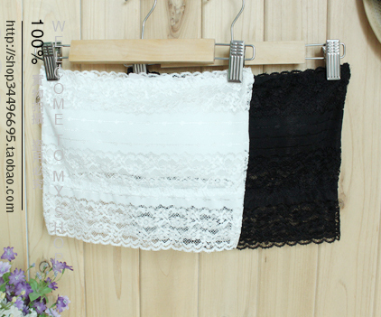 Basic beautiful small flowers lace tube top tube top basic bra belt pad