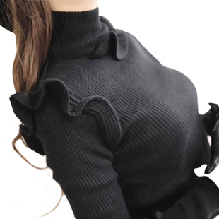 Basic sweater turtleneck slim thermal knitted basic shirt sweater female Free Shipping