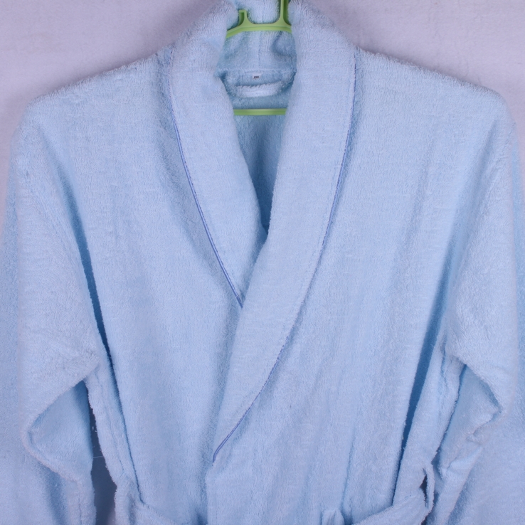 Bathrobes 100% cotton natural toweled shawl collar bordered male bathrobe robe