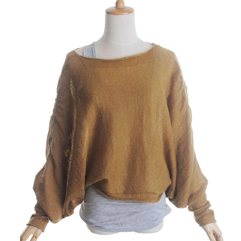 Batwing sleeve pullover loose wool sweater women's sweater Free Shipping