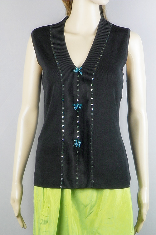 Beaded sleeveless vest female fashion viscose bing ma woven vest sleeveless la-229