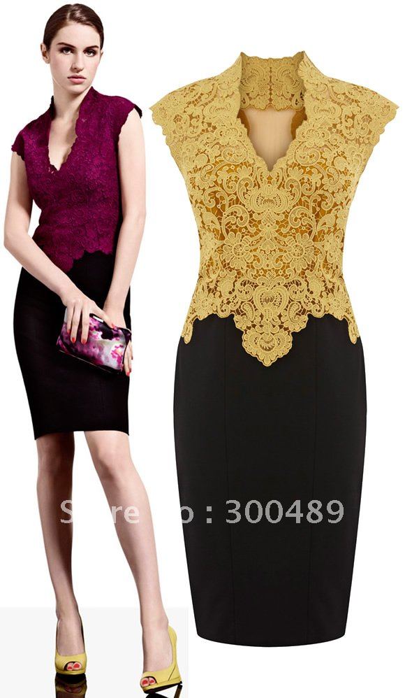 Beautiful cotton lace pencil dress DN038