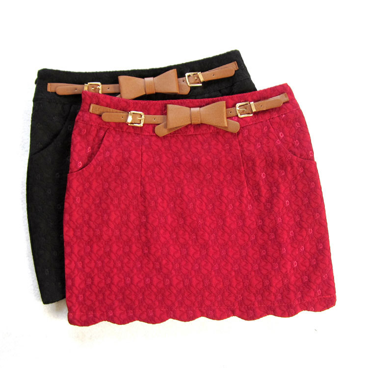 Beautiful lace applique petals ultra-short slim hip skirt bud skirt bust skirt 9930 2 Leather