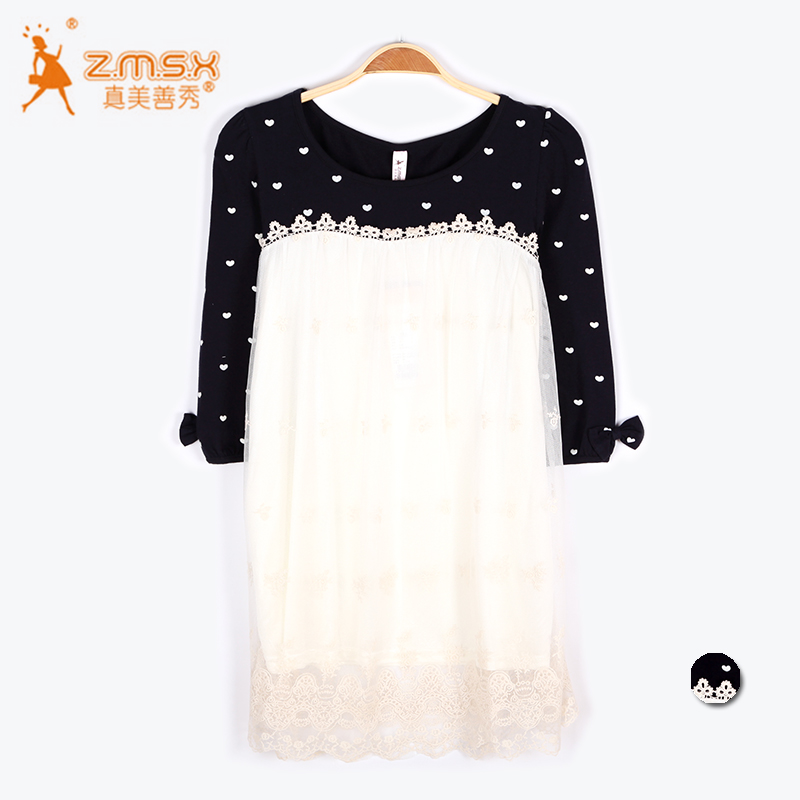 Beautiful maternity clothing 2013 spring top lace shirt 1013238 249