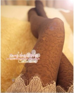 beautiful Totem  retro jacquard Lace 40d stocking Tights Pantyhose 5 colors