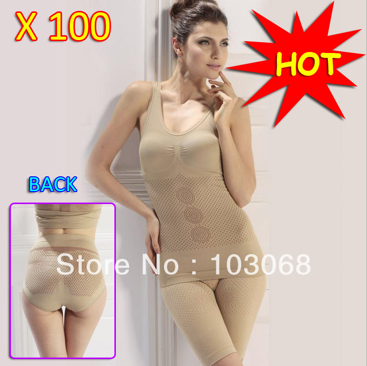 Beauty Ladies ! 100pcs / lot Fashion Infrared Energy Slimming Bodysuits Body Shape Wear Shaper Underwear Free Shipping