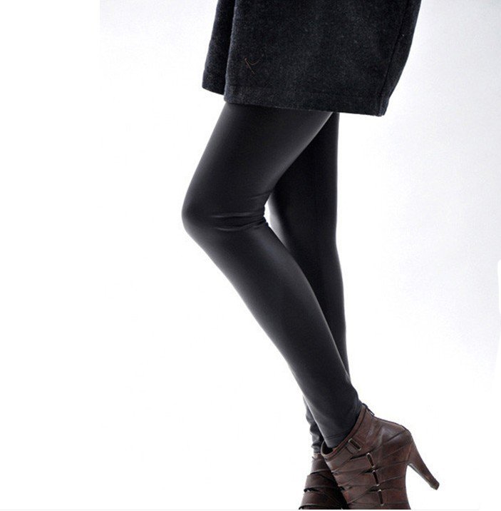 Beaver cashmere warm imitate leather leggings pants thickened warm trousers 203788 Free Shipping