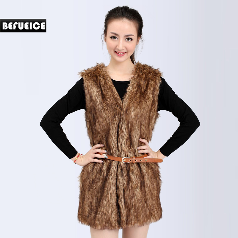 Befueice winter slim faux vest women's vest w210908