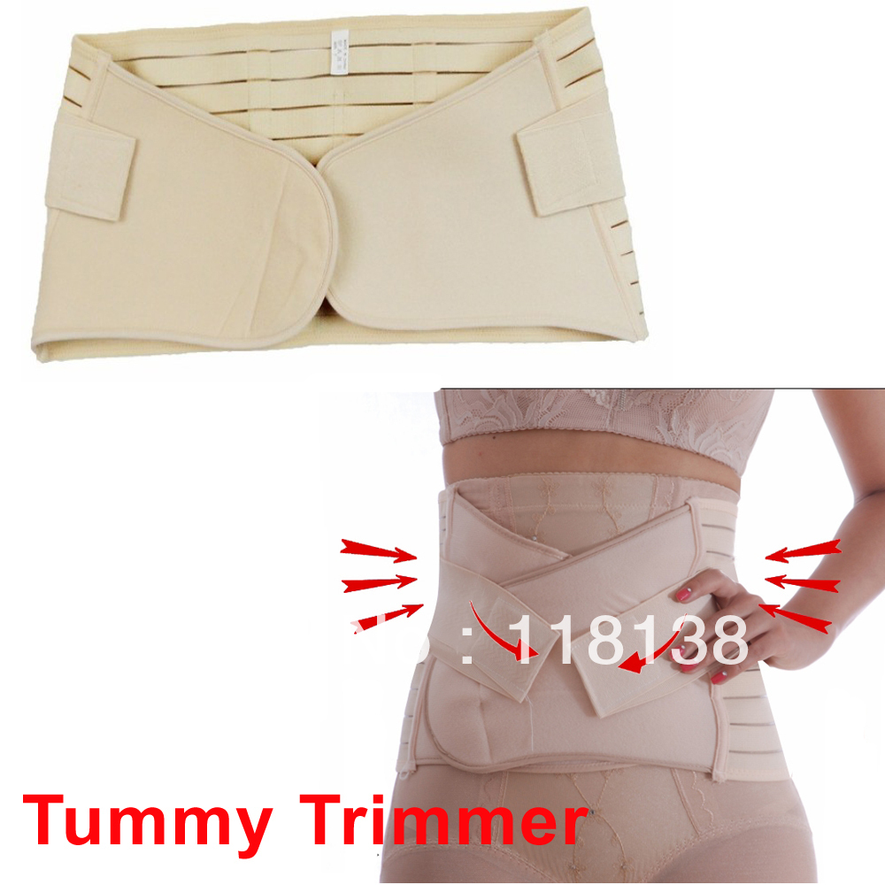 Beige Adjustable Tummy Waist Trimmer Slimming Belt Body Shaper, Free Shipping