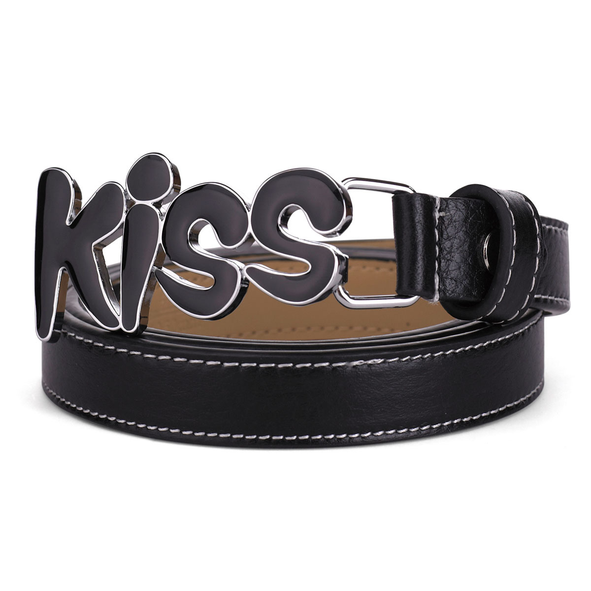 Belle ladies genuine leather belt cowhide women's strap kiss agings black belt f0868